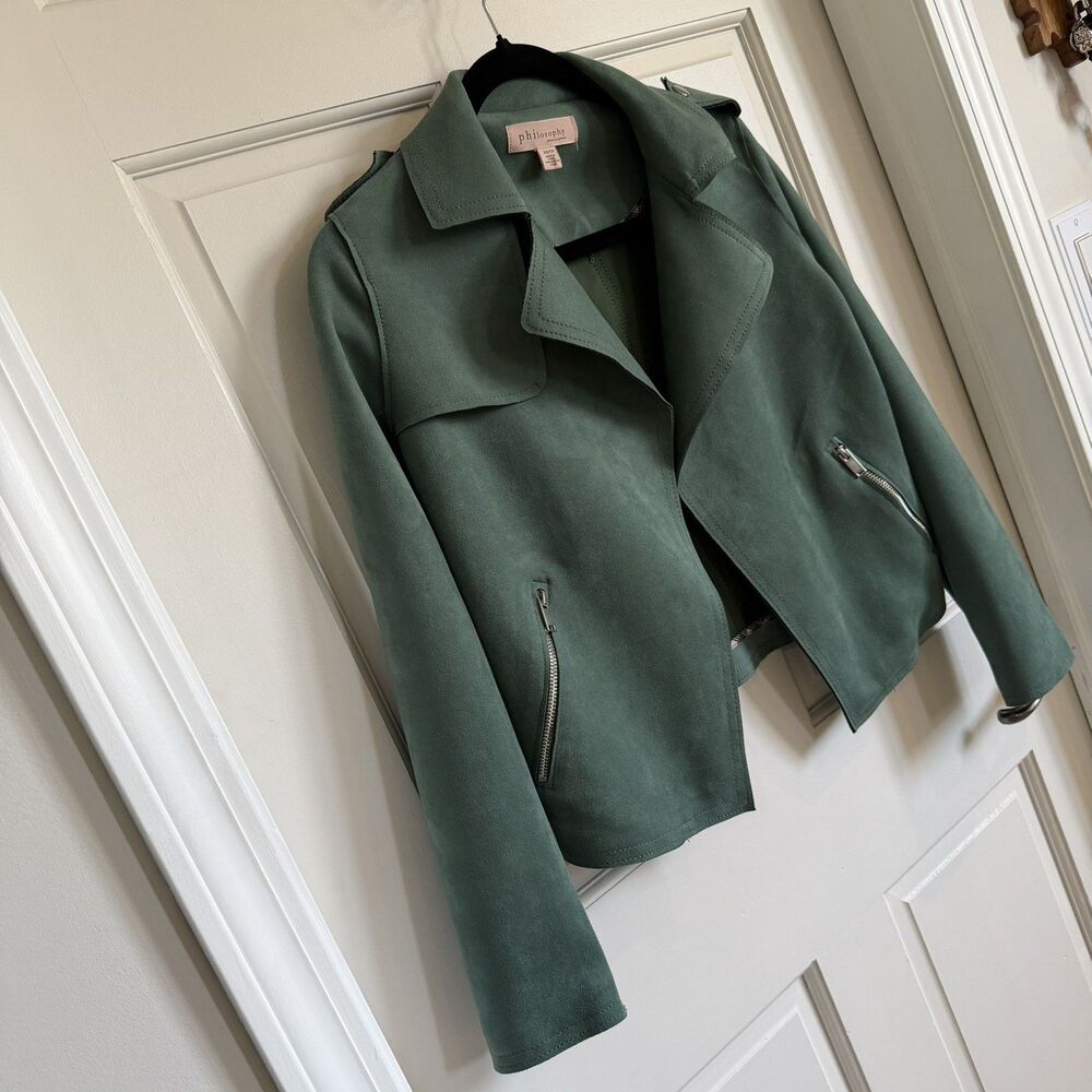 Beautiful Green faux suede philosophy jacket XS women’s classic